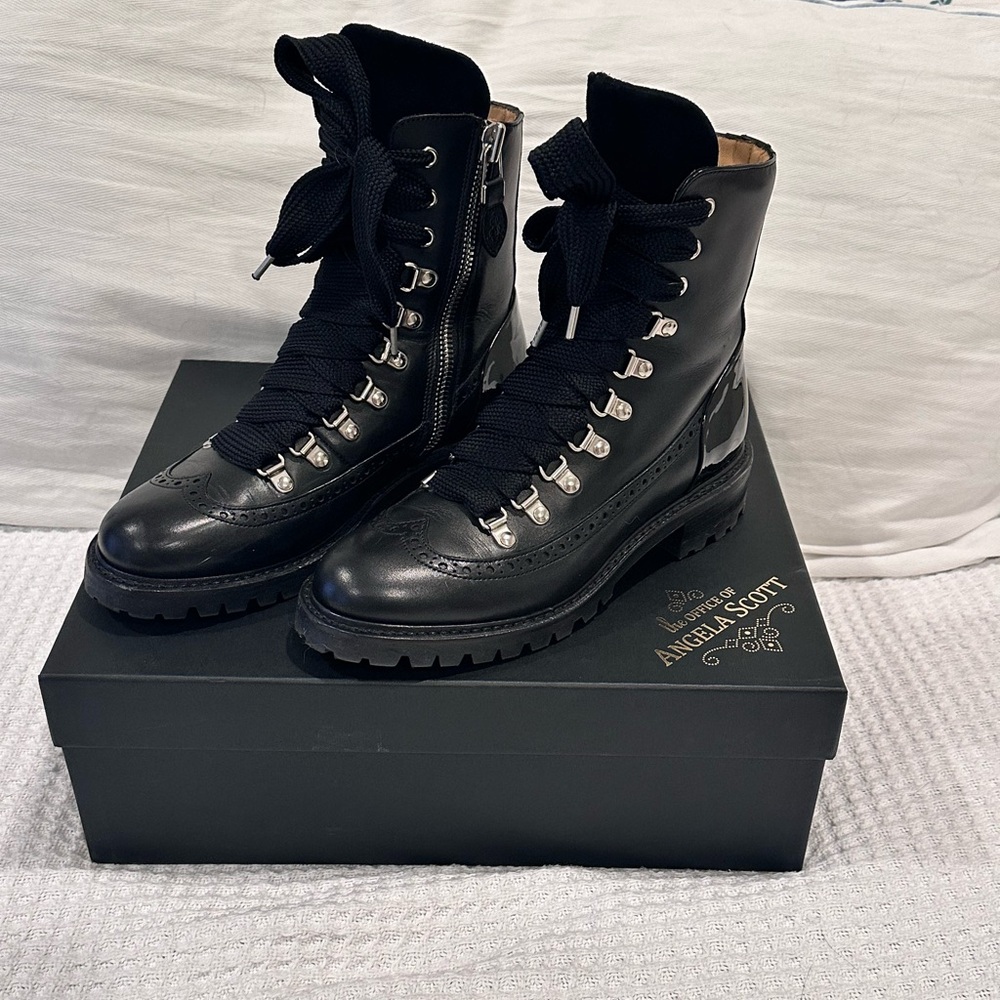 Office of Angela Scott Black Mr. Bernard combat boot 7.5